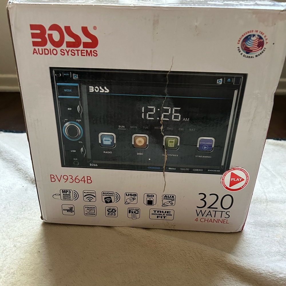Boss Black Car Stereo Receiver with Multimedia Features